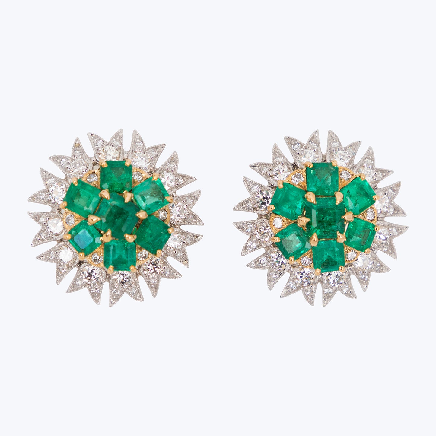 Tremblante Diamond and Emerald Earrings