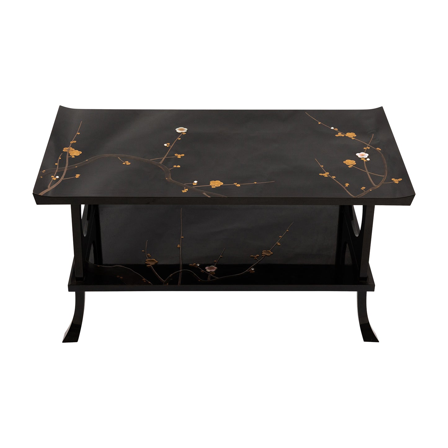 Japanese Lacquer Low Table with Sakura Motifs