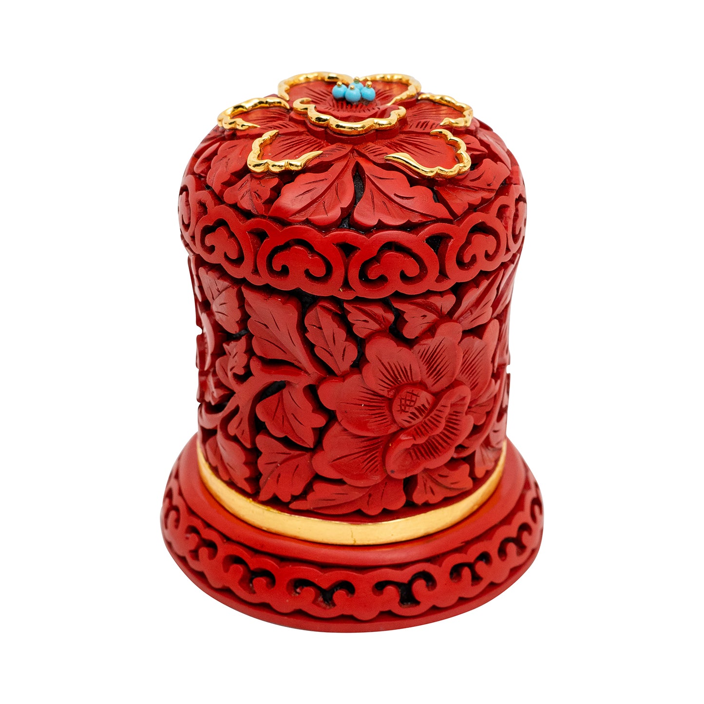 Red Lacquer Box with Blooming Flower Design (set of 3 pcs.)