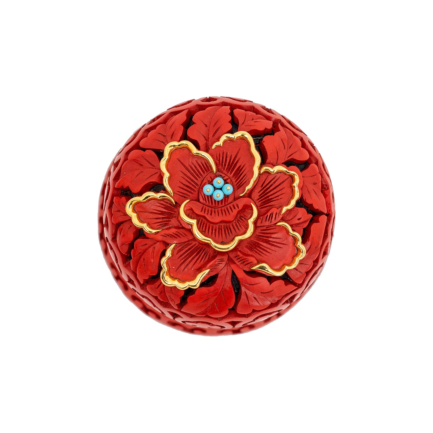 Red Lacquer Box with Blooming Flower Design (set of 3 pcs.)