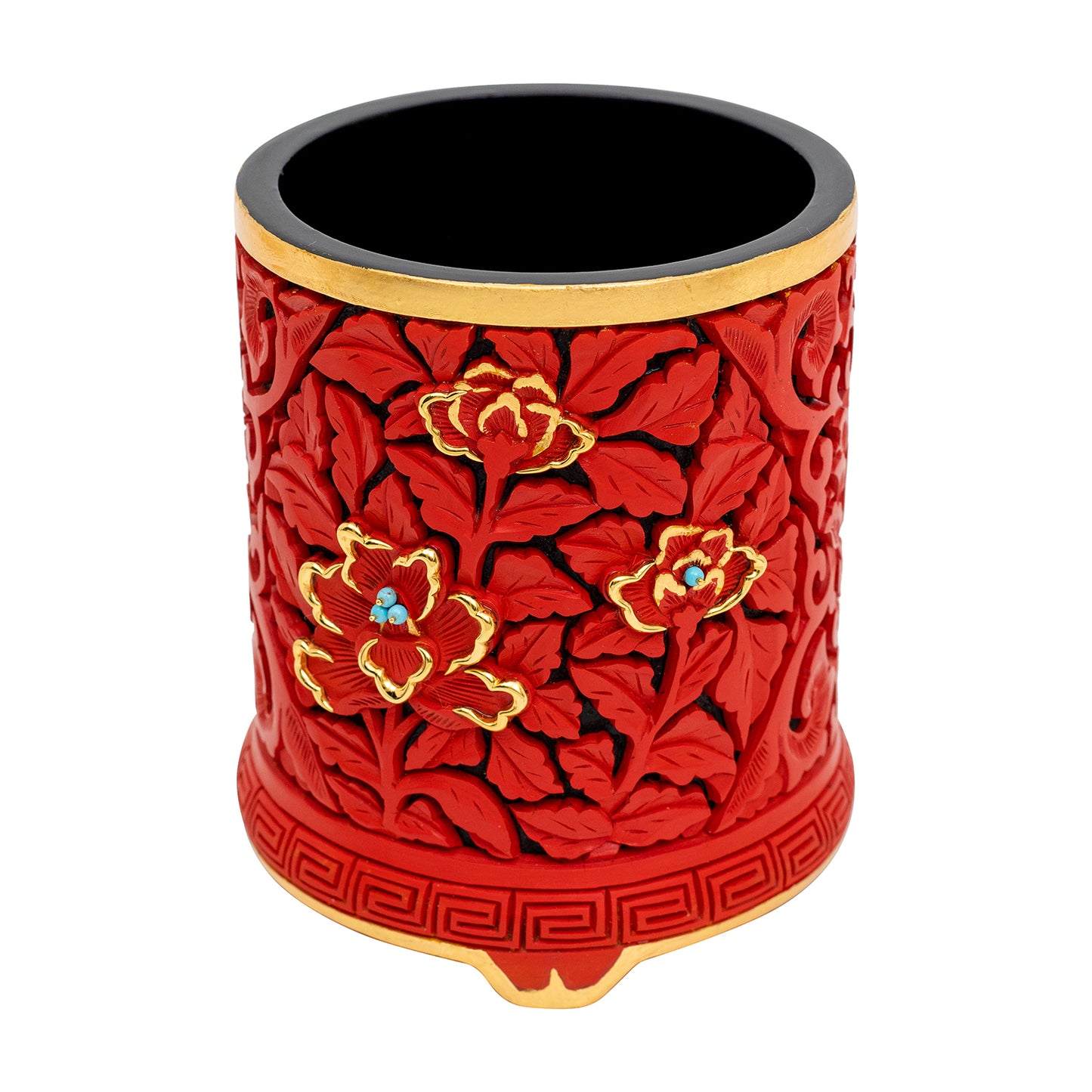 Red Lacquer Box with Blooming Flower Design (set of 3 pcs.)