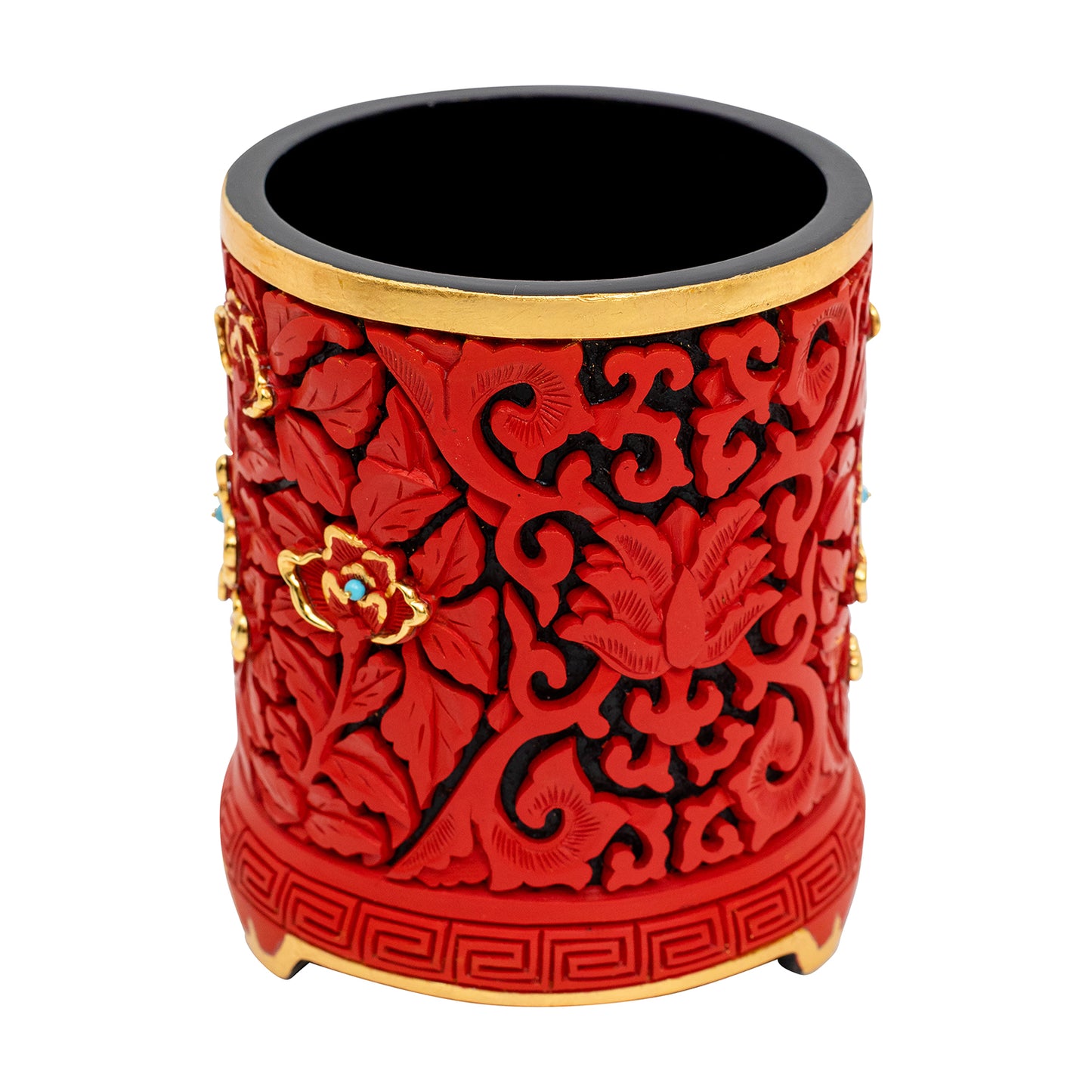 Red Lacquer Box with Blooming Flower Design (set of 3 pcs.)