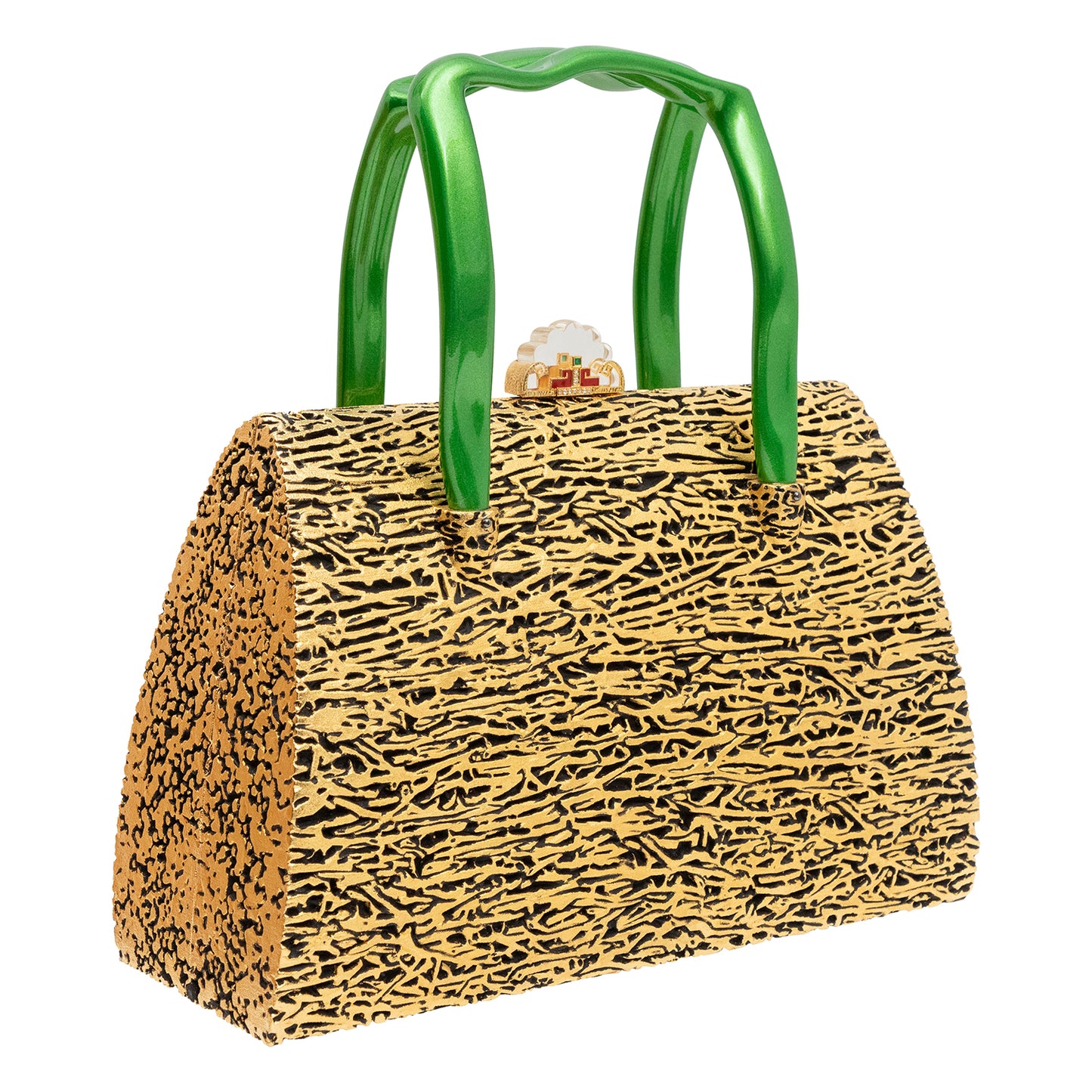 Fern Handbag with Natural Kundun Crystal