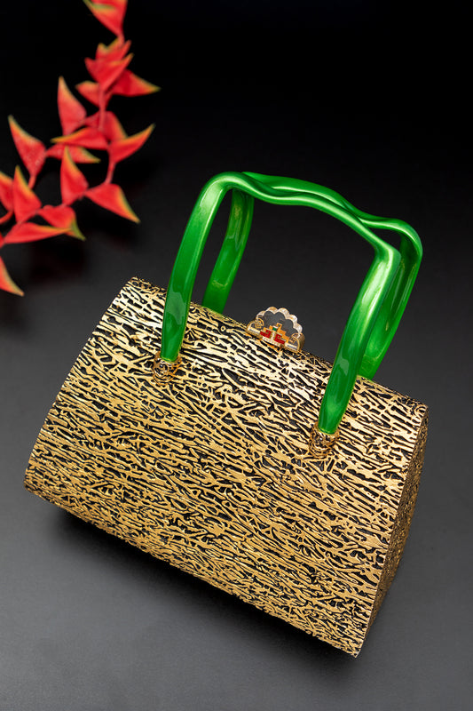 Fern Handbag with Natural Kundun Crystal