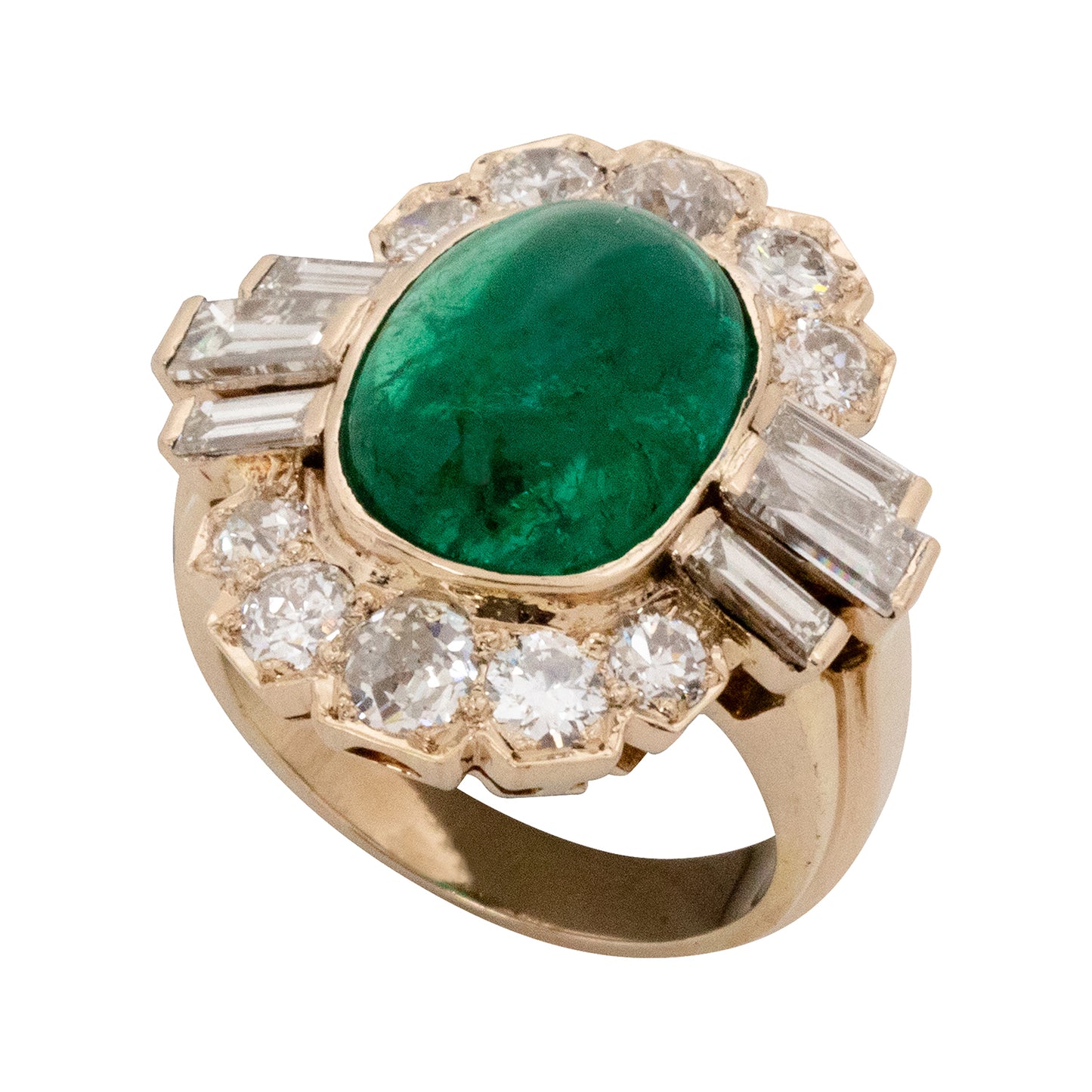 Zambian Emerald and Golconda Grace Vintage Ring, Circa 1980