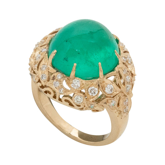 Columbian Emerald Crown and Diamond Ring