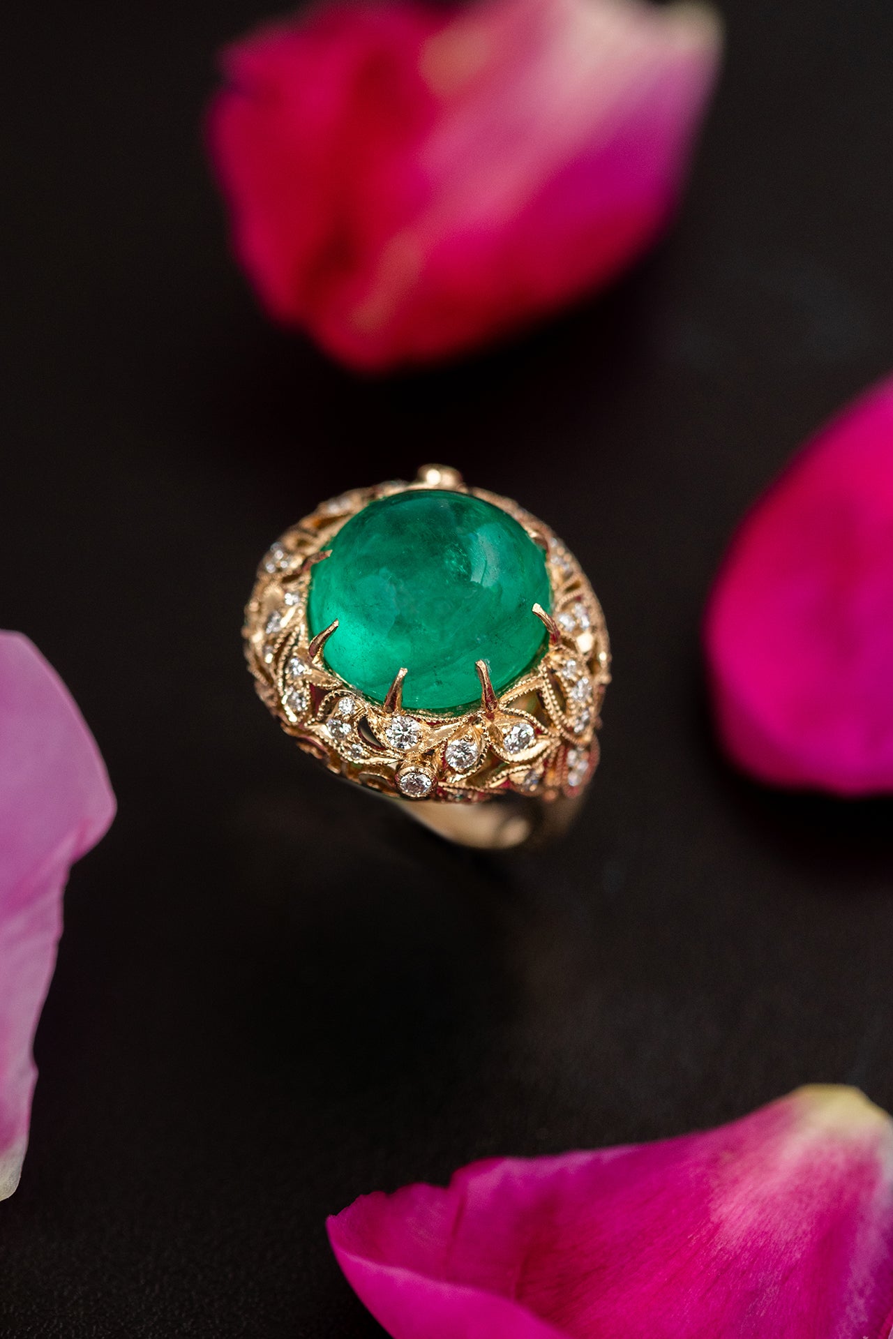 Columbian Emerald Crown and Diamond Ring