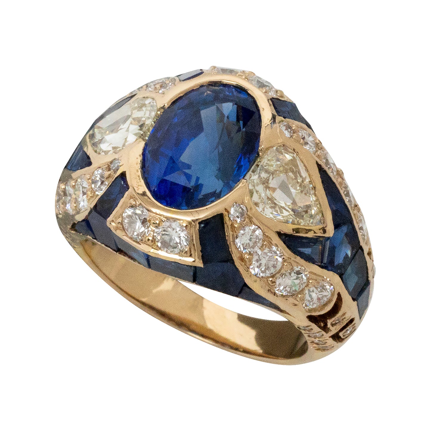 Ceylon Sapphire Serenity Ring with Golconda