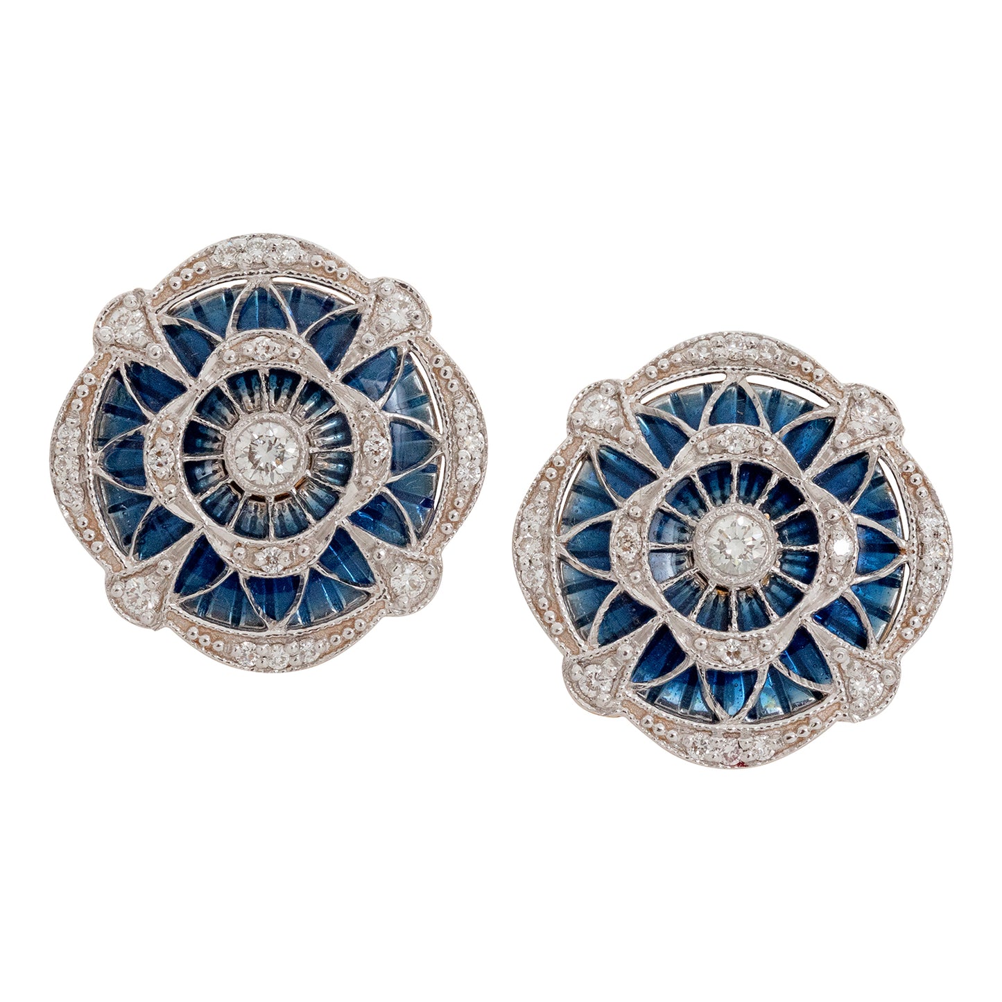 Celestial Azure Diamond and Enamel Cufflinks