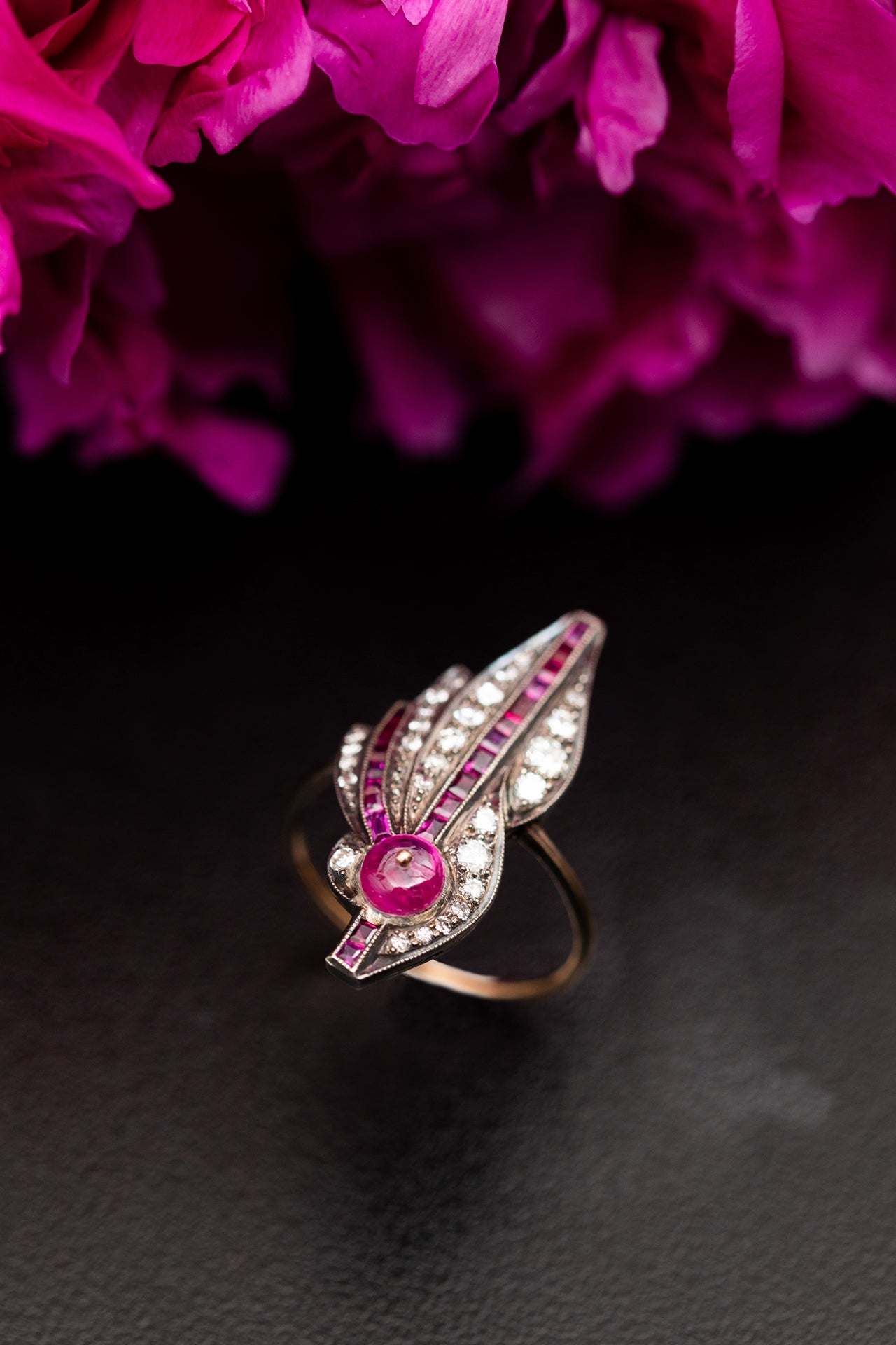 Burmese Ruby and Golconda Diamond Harmony Ring