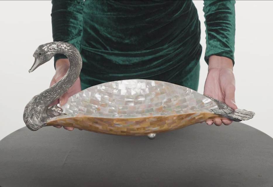 Mother of Pearl Swan Bowl